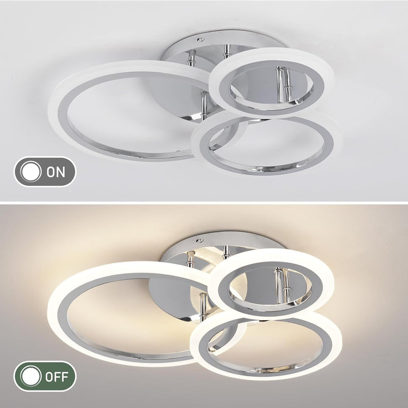 Modern LED Dimmable Ceiling Light 3 Circle Lights