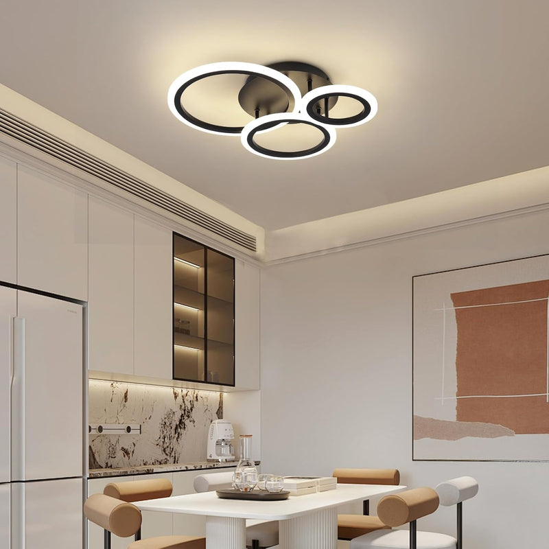 Modern LED Dimmable Ceiling Light 3 Circle Lights