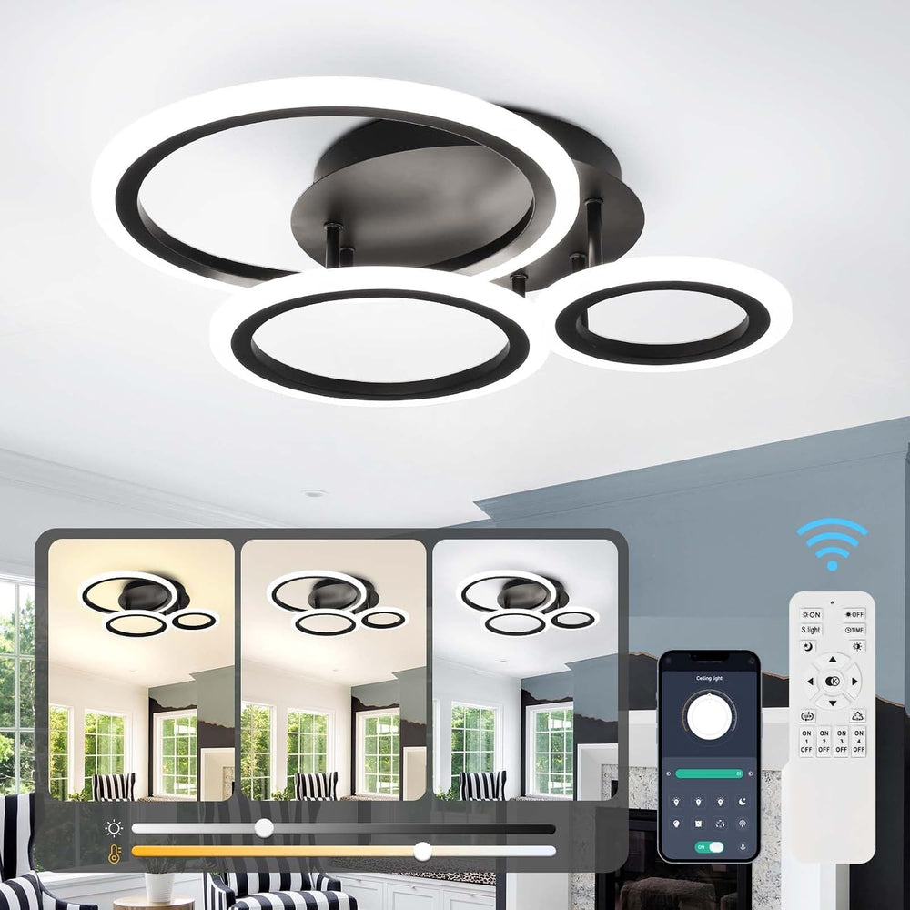 Modern LED Dimmable Ceiling Light 3 Circle Lights
