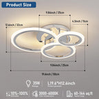 Modern LED Dimmable Ceiling Light 3 Circle Lights
