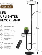 36W LED Uplighter Floor Lamp with Side Table