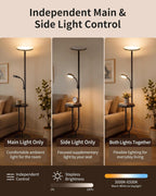 36W LED Uplighter Floor Lamp with Side Table