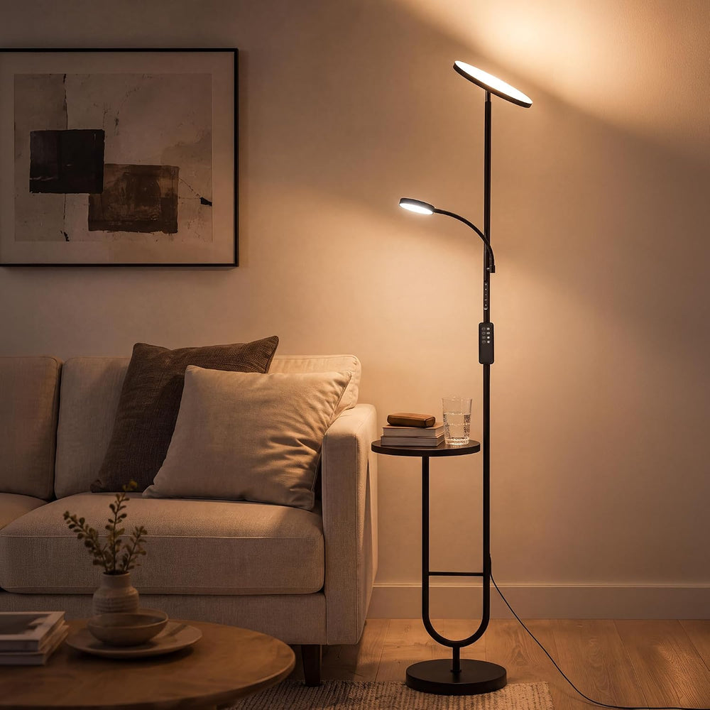 36W LED Uplighter Floor Lamp with Side Table