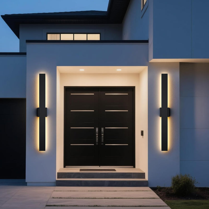 Modern LED Outdoor Wall Light 3000K 4500K (2 Pack)