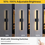 Modern LED Outdoor Wall Light 3000K 4500K (2 Pack)