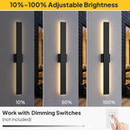Modern LED Outdoor Wall Light 3000K 4500K (2 Pack)