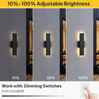 Modern LED Outdoor Wall Light 3000K 4500K (2 Pack)