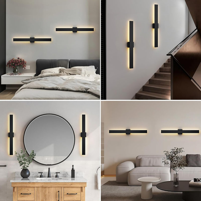 Modern LED Outdoor Wall Light 3000K 4500K (2 Pack)
