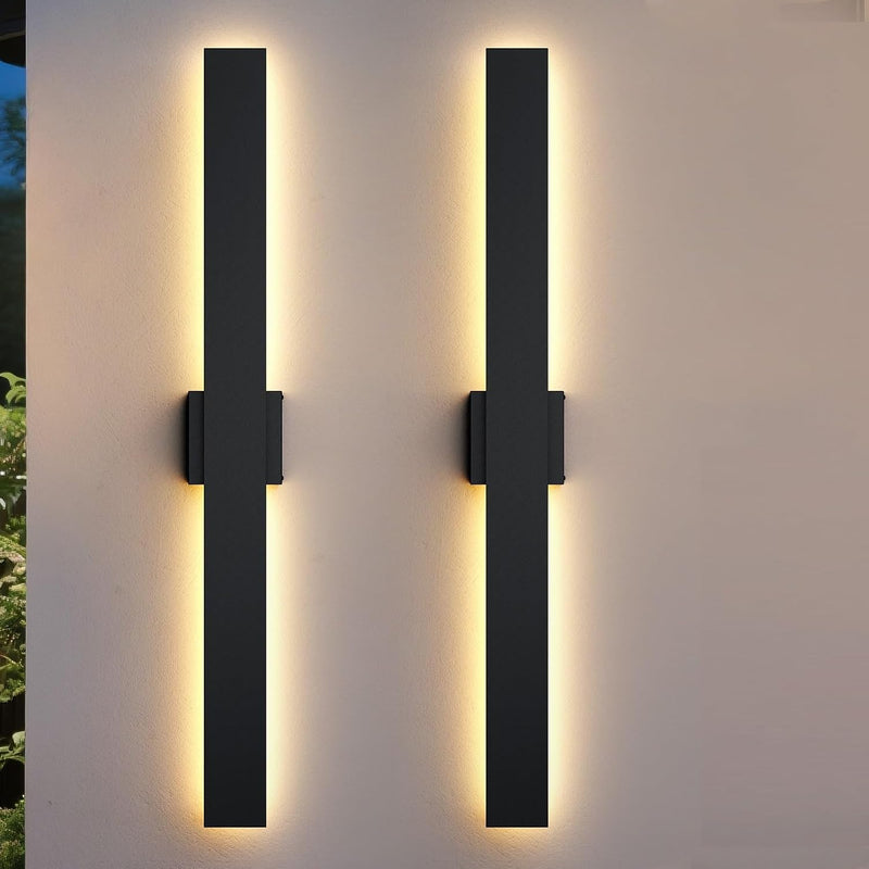 Modern LED Outdoor Wall Light 3000K 4500K (2 Pack)