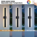 Modern LED Outdoor Wall Light 3000K 4500K (2 Pack)
