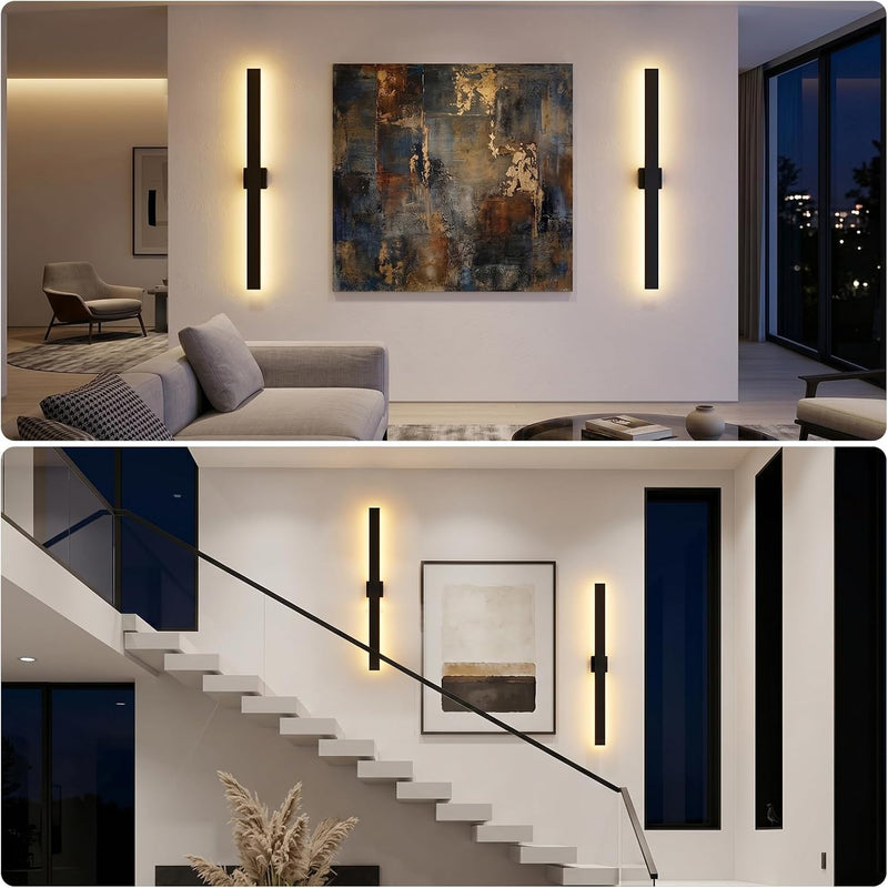 Modern LED Outdoor Wall Light 3000K 4500K (2 Pack)
