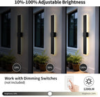 Modern LED Outdoor Wall Light 3000K 4500K (2 Pack)
