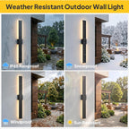 Modern LED Outdoor Wall Light 3000K 4500K (2 Pack)
