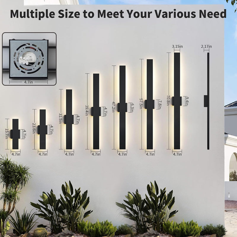 Modern LED Outdoor Wall Light 3000K 4500K (2 Pack)