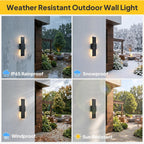 Modern LED Outdoor Wall Light 3000K 4500K (2 Pack)