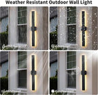 Modern LED Outdoor Wall Light 3000K 4500K (2 Pack)