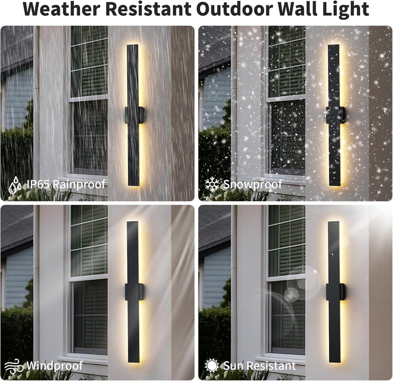 Modern LED Outdoor Wall Light 3000K 4500K (2 Pack)