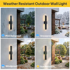 Modern LED Outdoor Wall Light 3000K 4500K (2 Pack)