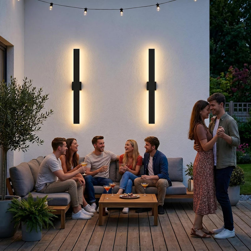 Modern LED Outdoor Wall Light 3000K 4500K (2 Pack)