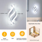 Modern LED Wall Light 22W 1320lm Spiral Aluminium (Set of 2)
