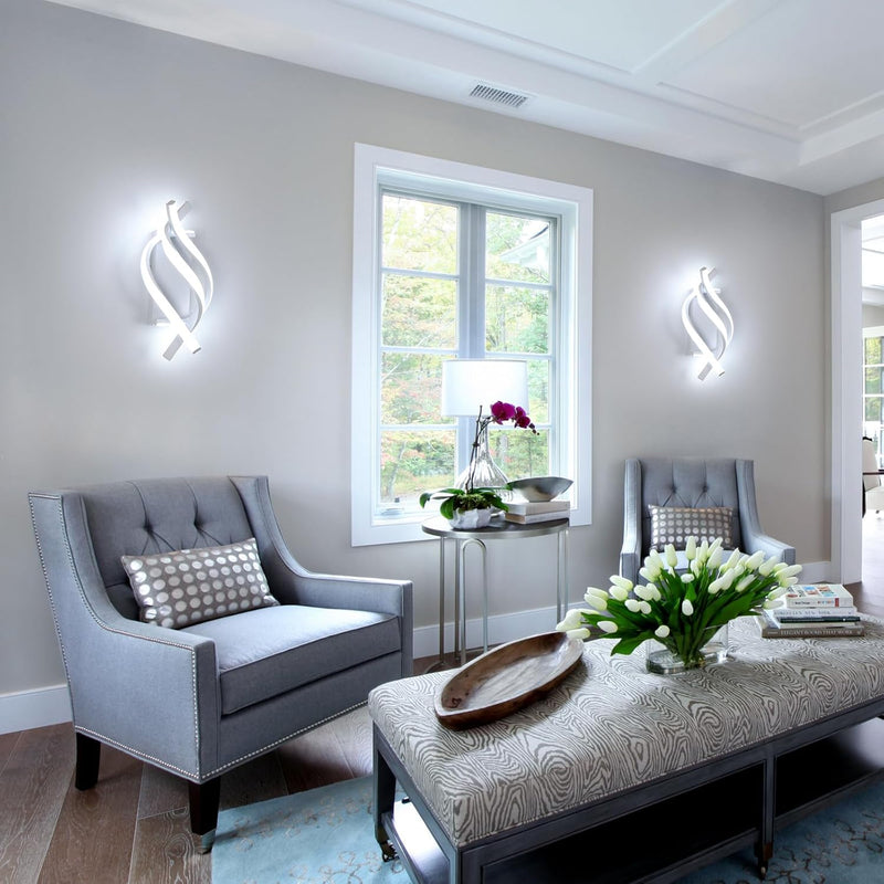 Modern LED Wall Light 22W 1320lm Spiral Aluminium (Set of 2)