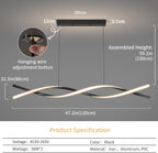 Modern Linear LED Pendant Light Kitchen Over