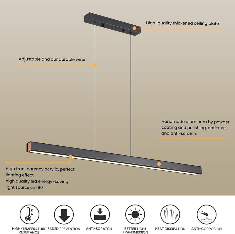 Modern Linear LED Pendant Light Kitchen Over