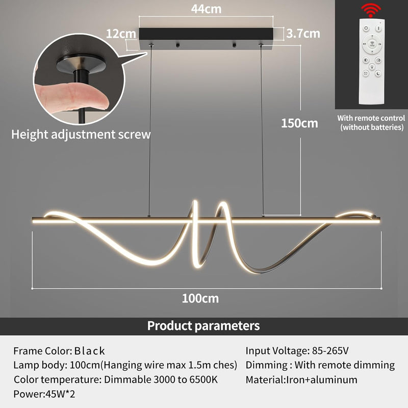 Modern Linear LED Pendant Light Kitchen Over