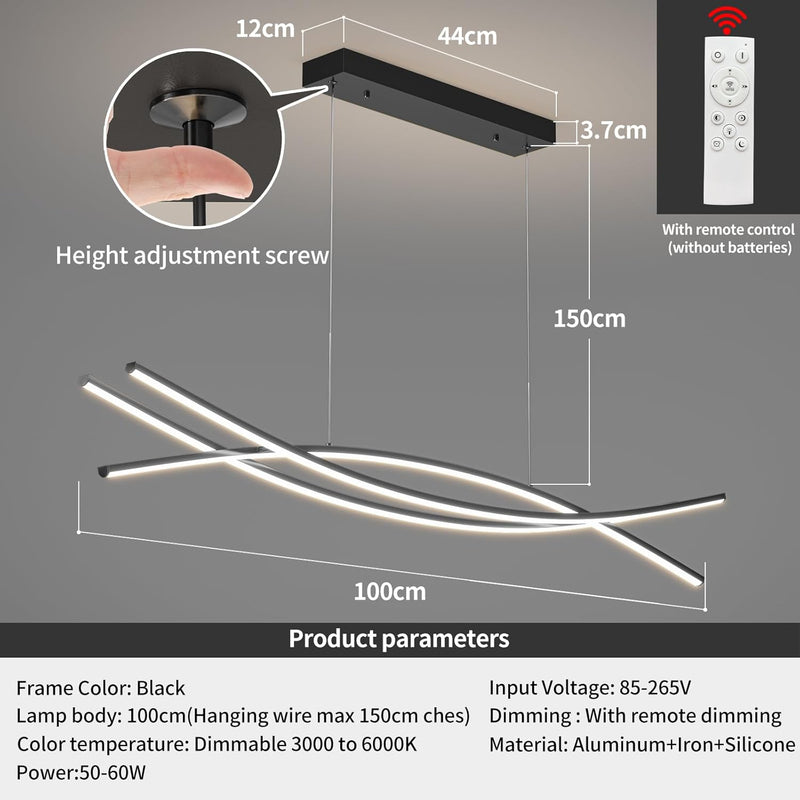 Modern Linear LED Pendant Light Kitchen Over