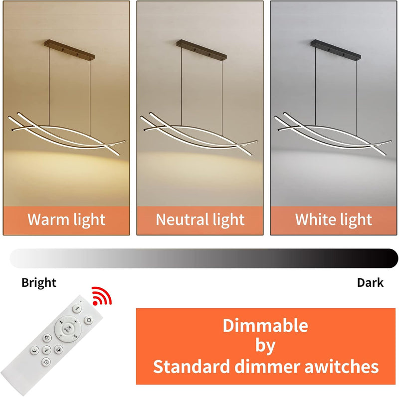 Modern Linear LED Pendant Light Kitchen Over