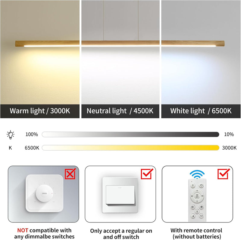 Modern Linear LED Pendant Light Kitchen Over