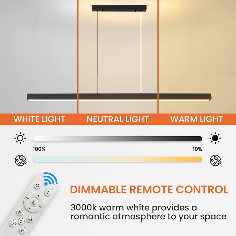 Modern Linear LED Pendant Light Kitchen Over