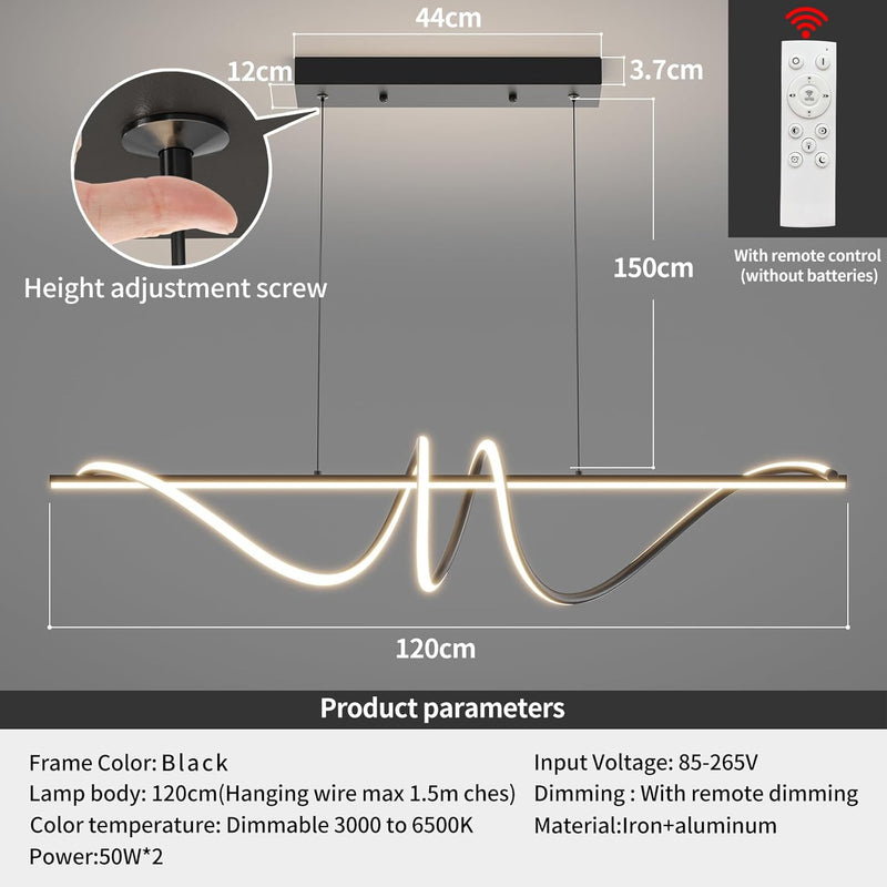 Modern Linear LED Pendant Light Kitchen Over