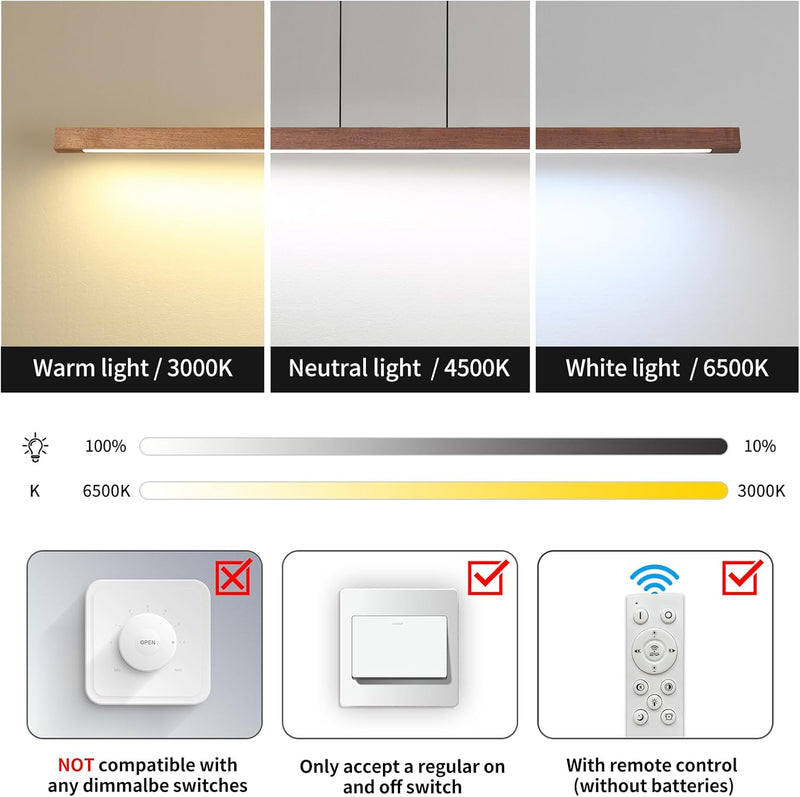Modern Linear LED Pendant Light Kitchen Over