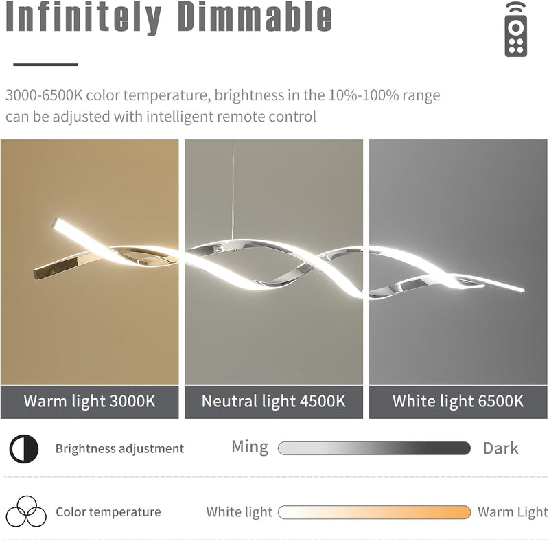 Modern Linear LED Pendant Light Kitchen Over