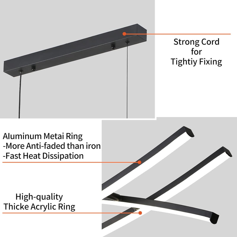 Modern Linear LED Pendant Light Kitchen Over