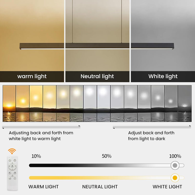 Modern Linear LED Pendant Light Kitchen Over