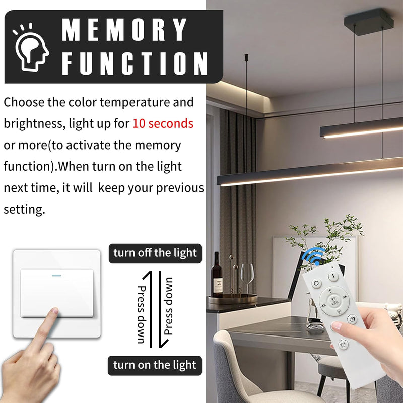 Modern Linear LED Pendant Light Kitchen Over