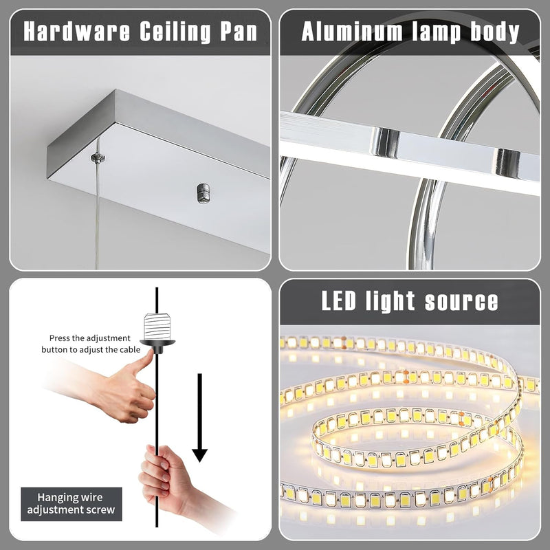 Modern Linear LED Pendant Light Kitchen Over