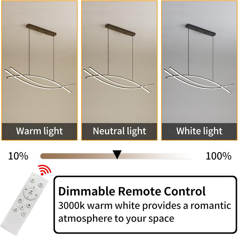 Modern Linear LED Pendant Light Kitchen Over