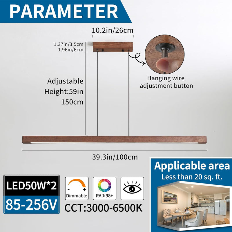 Modern Linear LED Pendant Light Kitchen Over