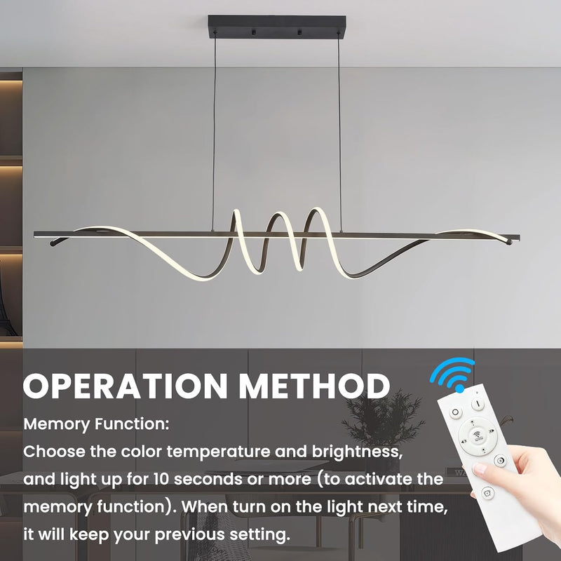 Modern Linear LED Pendant Light Kitchen Over