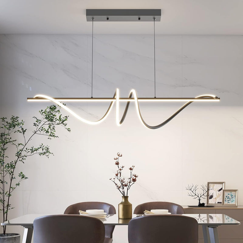 Modern Linear LED Pendant Light Kitchen Over