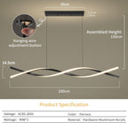 Modern Linear Pendant Light with Remote Control