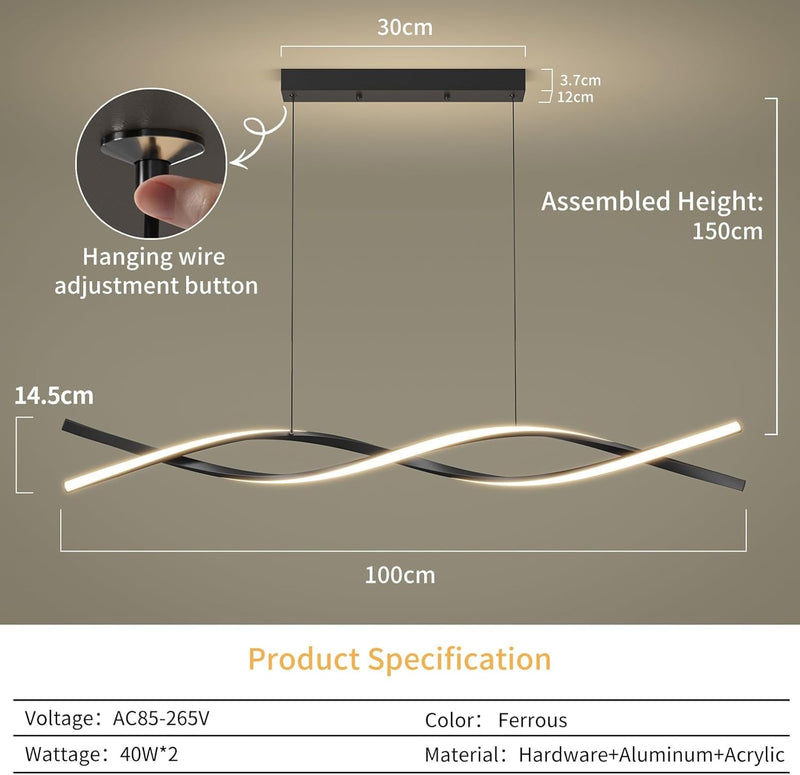 Modern Linear Pendant Light with Remote Control