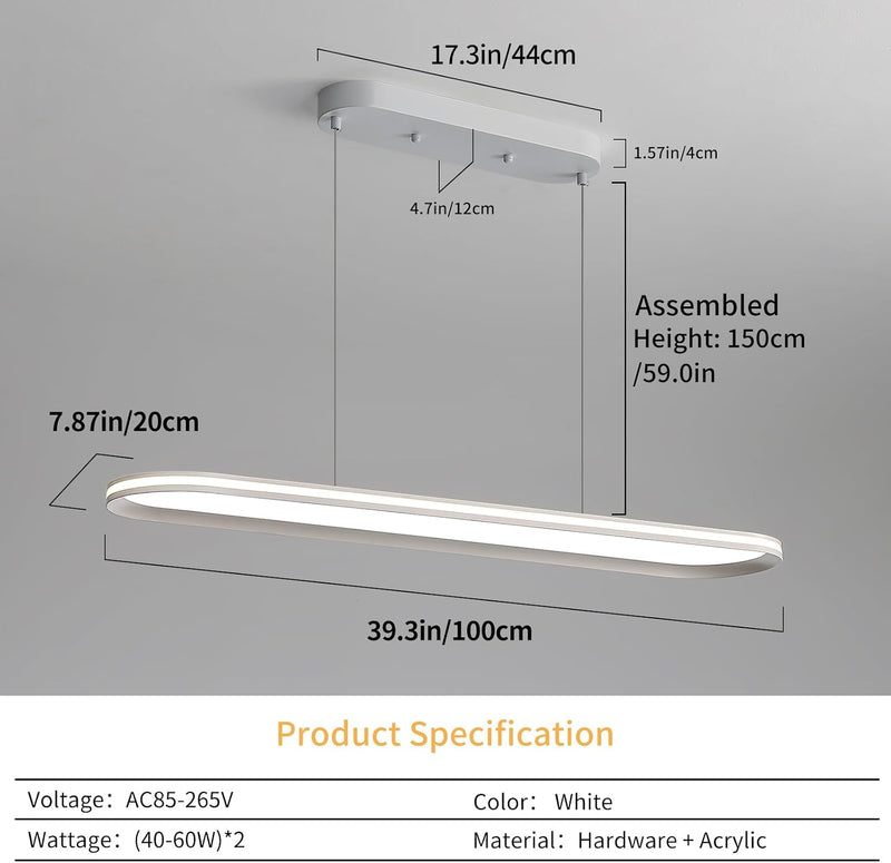 Modern Linear Pendant Light with Remote Control