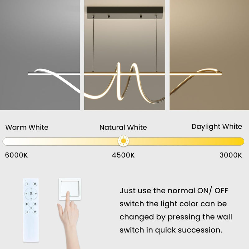 Modern Linear Pendant Light with Remote Control