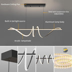 Modern Linear Pendant Light with Remote Control