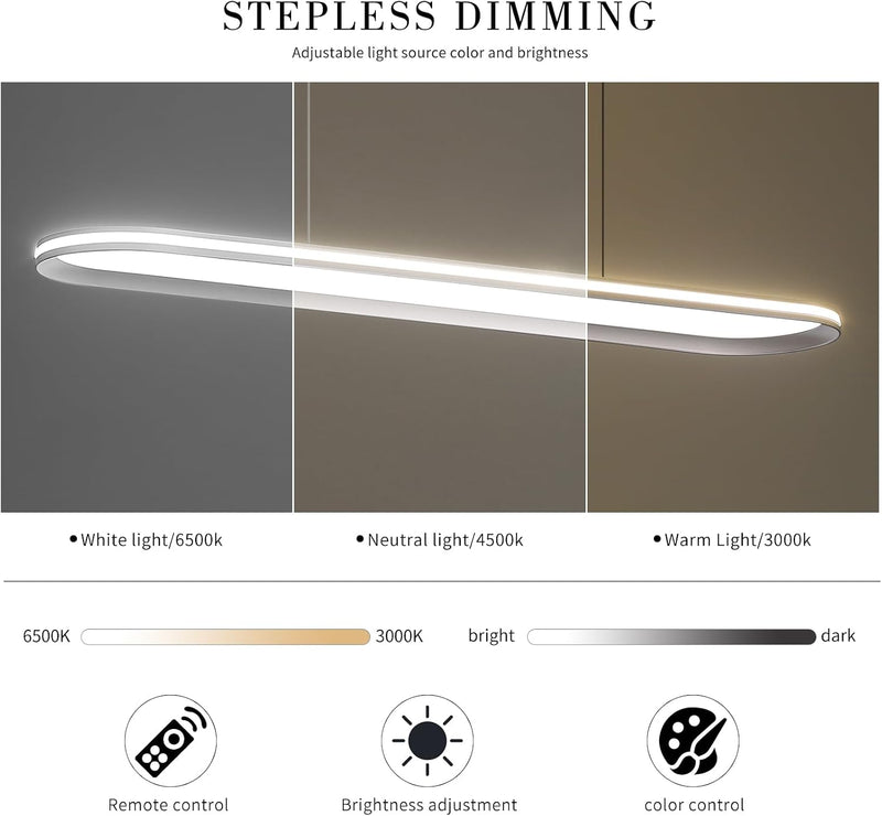 Modern Linear Pendant Light with Remote Control