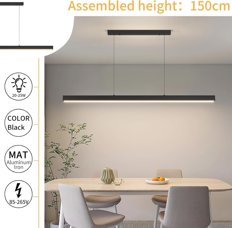 Modern Linear Pendant Light with Remote Control